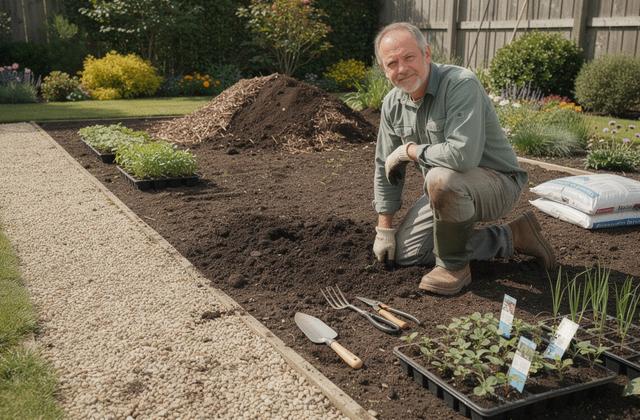 Garden worksite preparation photo
