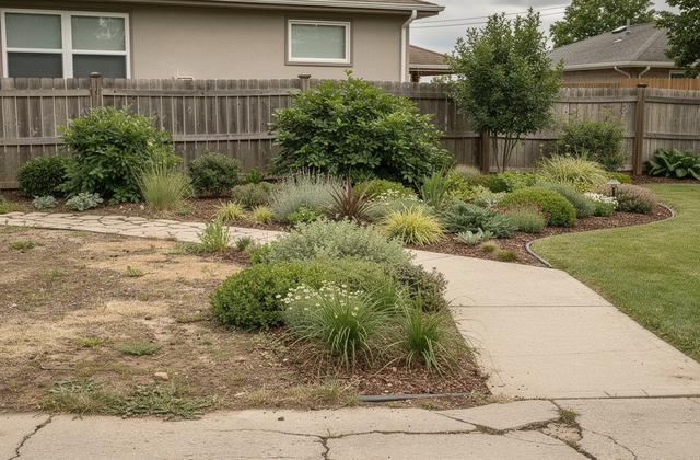 Before and after landscape transformation photo