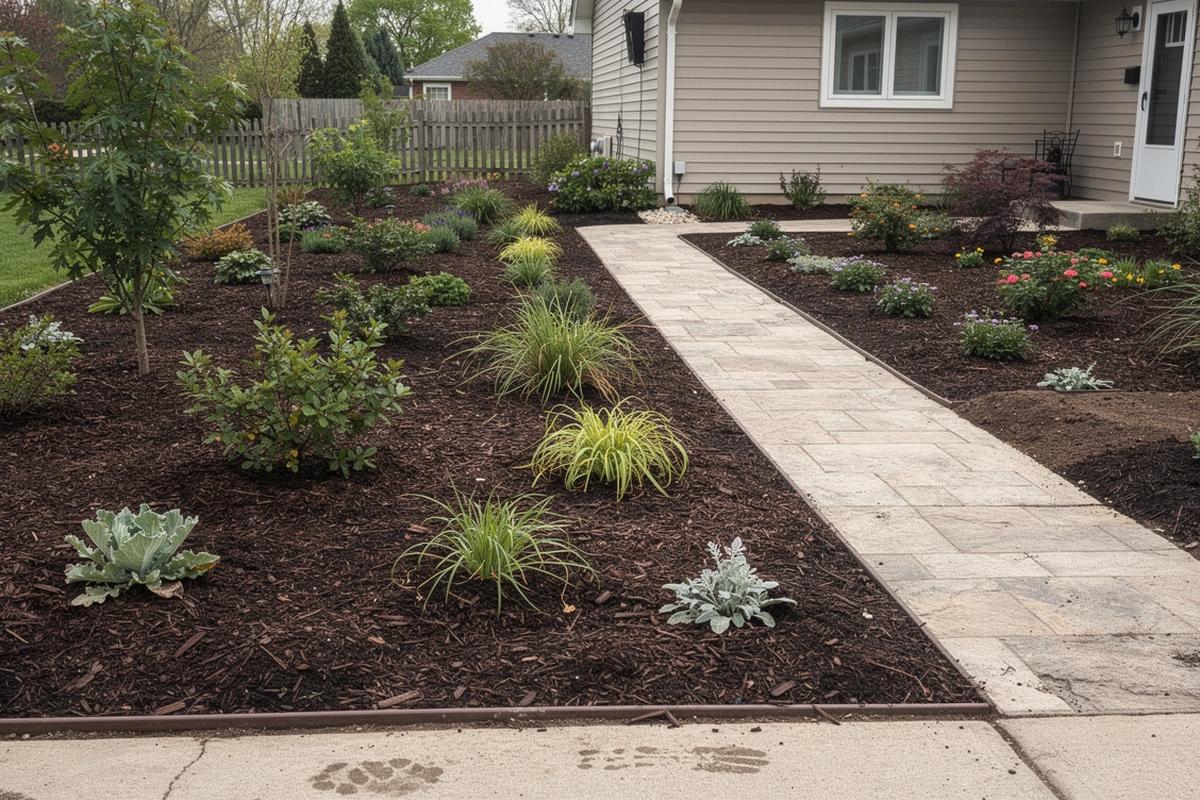 After landscaping scene