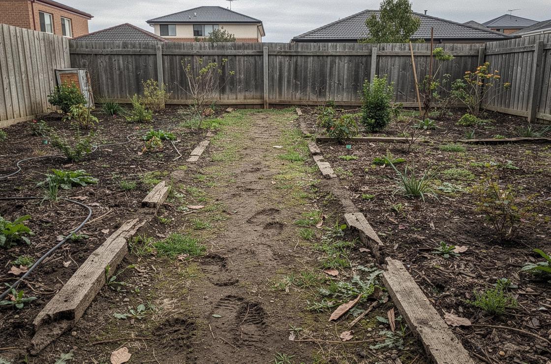 Before path and garden